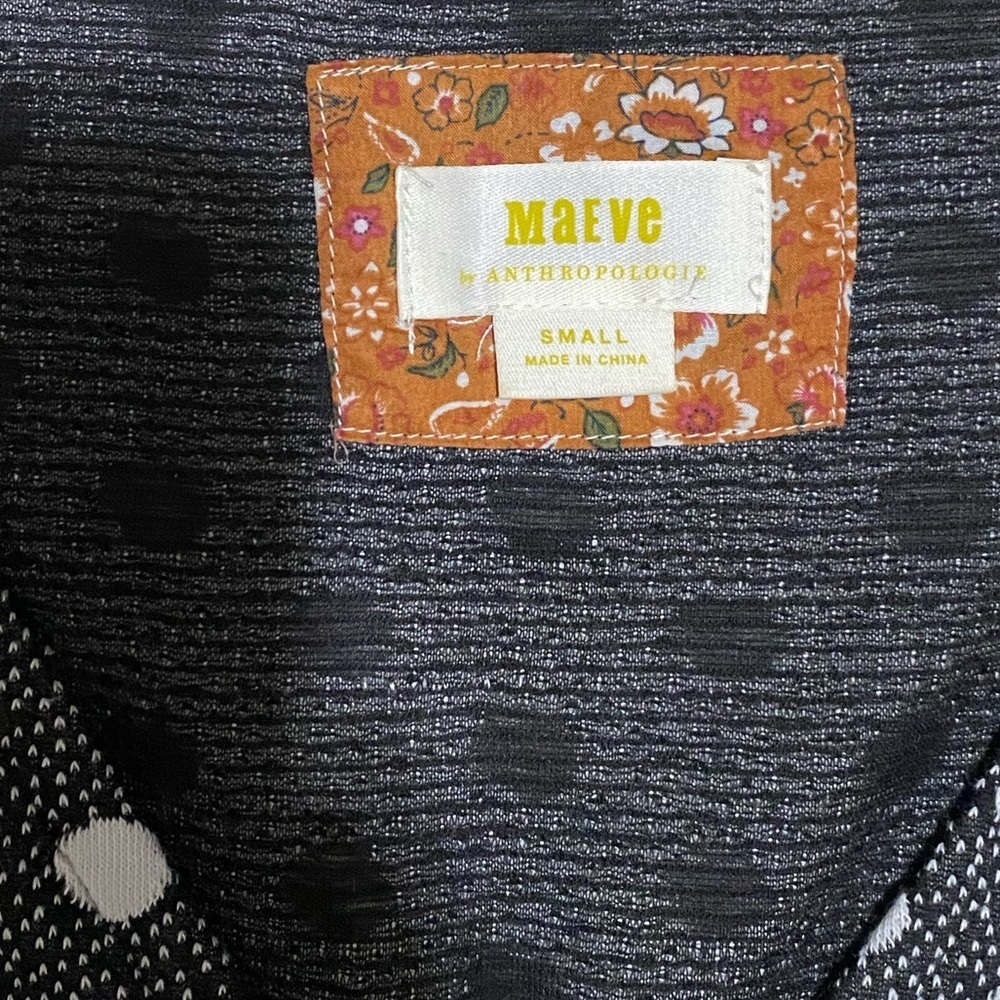 Maeve Anthropologies Black and White Polka Dot Sleeveless Top - Picture 4 of 6